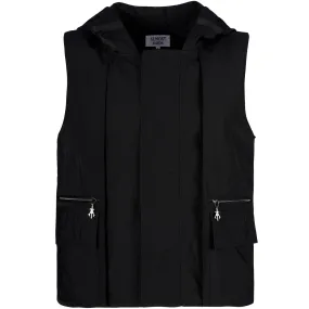 UTILITY VEST WITH HOOD (BLACK)