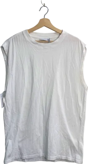 Weekday White Oversized Tank Top UK Large