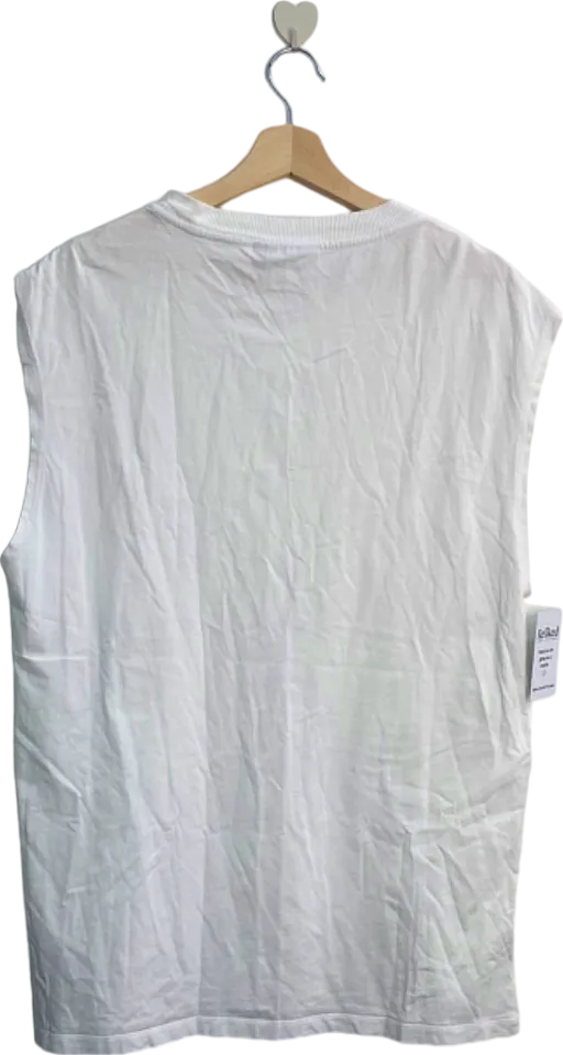 Weekday White Oversized Tank Top UK Large