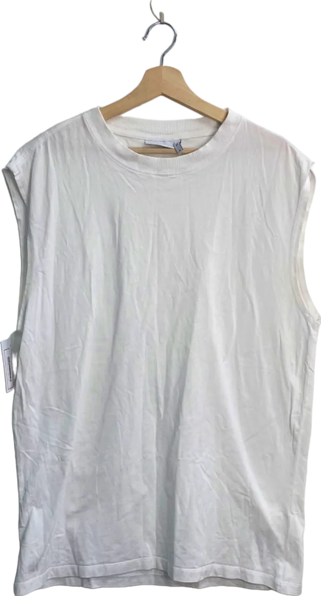 Weekday White Oversized Tank Top UK Large