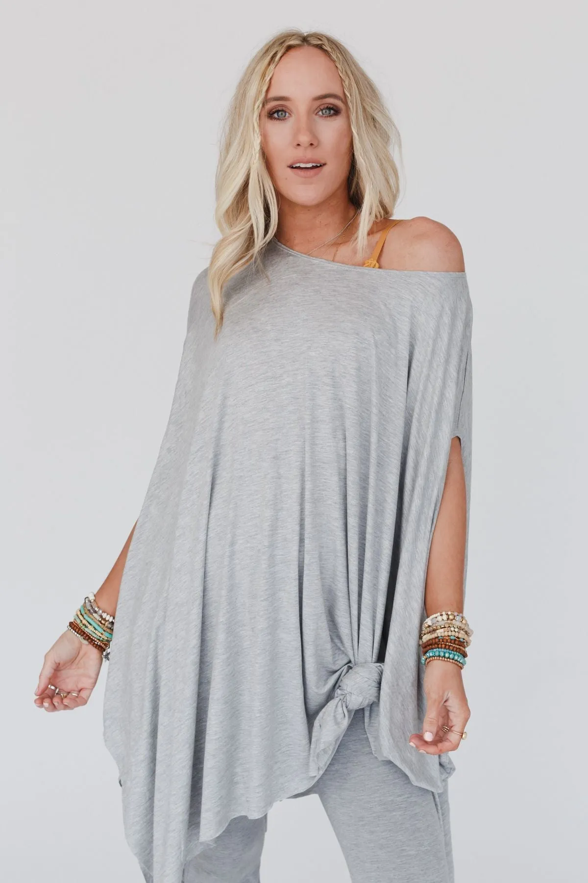 Wren Tunic and Cher Flare Set - Heather Gray